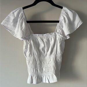 Abercrombie White Ruffle Top/Blouse